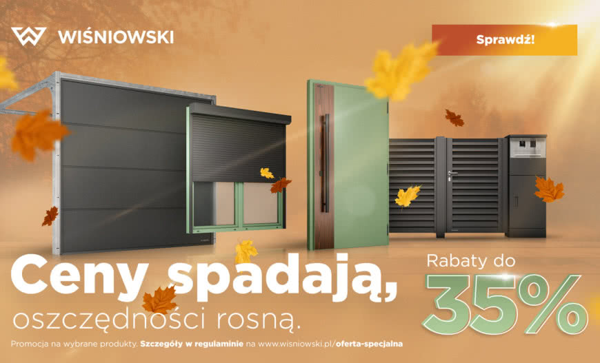 Nowe okna, drzwi i brama? Teraz taniej! Jesienna promocja WIŚNIOWSKI